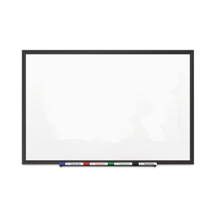 QUARTET MFG. Classic Series Porcelain Magnetic Dry Erase Board, 60" x 36", White Surface, Black Aluminum Frame (QRT2545B)