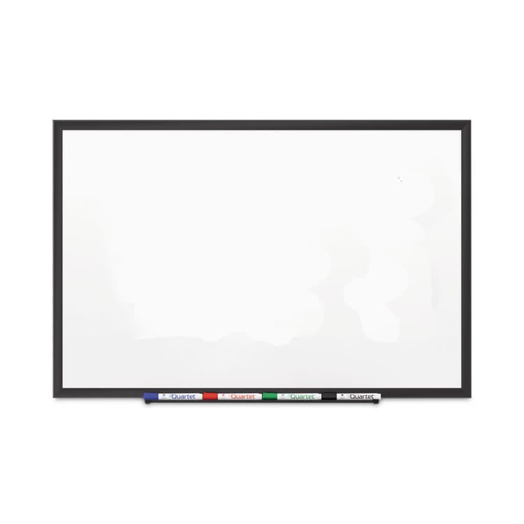 QUARTET MFG. Classic Series Porcelain Magnetic Dry Erase Board, 72" x 48", White Surface, Black Aluminum Frame (QRT2547B)