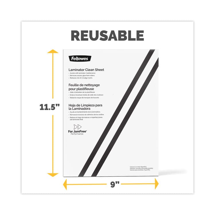 FELLOWES MFG. CO. Laminator Cleaning Sheets, 3 to 10 mil, 8.5" x 11", White, 10/Pack (FEL5320603) thumbnail 4
