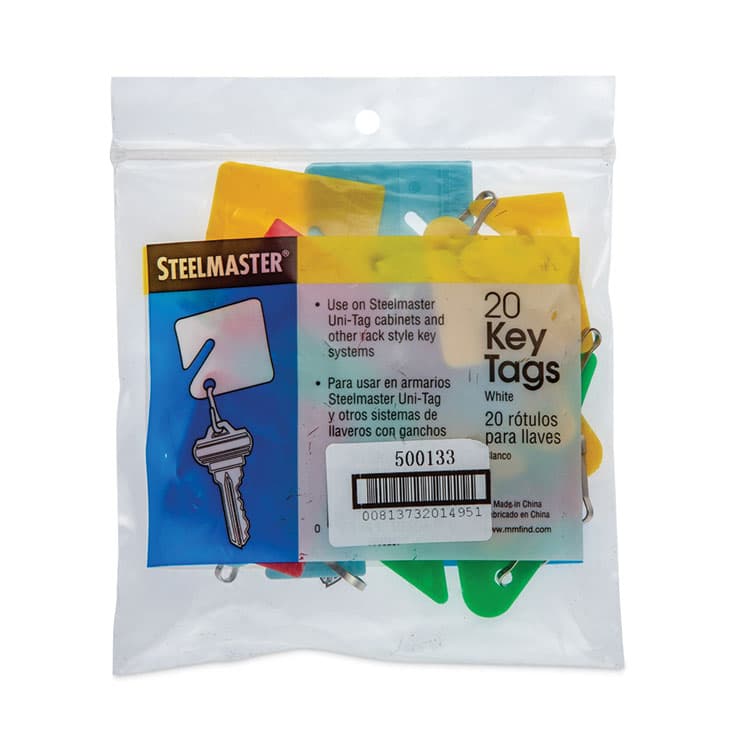 CONTROLTEK Key Tags, Blue/Green/Red/Yellow, 20/Pack, 3 Packs/Carton (CNK500133)