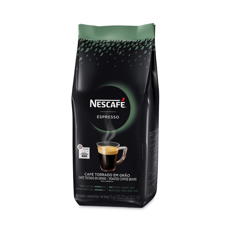 NESTLE Espresso Whole Bean Coffee, Arabica, 2.2 lb Bag, 6/Carton (NES24631CT)