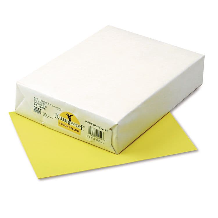 PACON CORPORATION Kaleidoscope Multipurpose Colored Paper, 24 lb Bond Weight, 8.5 x 11, Lemon Yellow, 500/Ream (PAC102055)