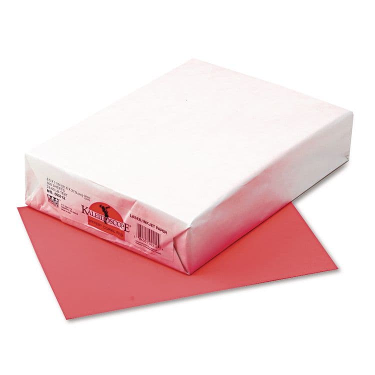 PACON CORPORATION Kaleidoscope Multipurpose Paper, 24 lb Bond Weight, 8.5 x 11, Hyper Coral Red, 500/Ream (PAC102212)