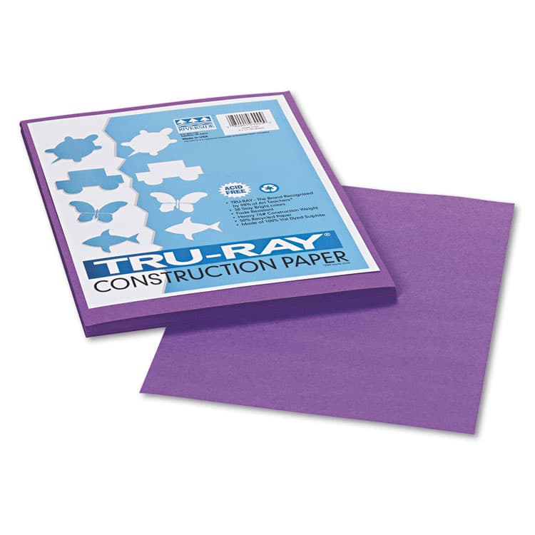 PACON CORPORATION Tru-Ray Construction Paper, 76 lb Text Weight, 9 x 12, Violet, 50/Pack (PAC103009)