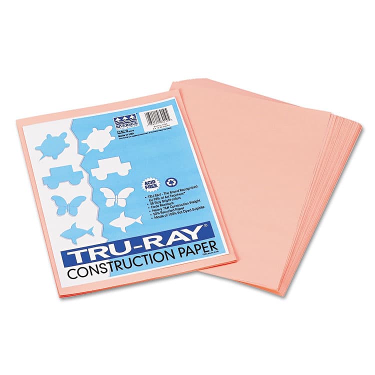 PACON CORPORATION Tru-Ray Construction Paper, 76 lb Text Weight, 9 x 12, Salmon, 50/Pack (PAC103010)