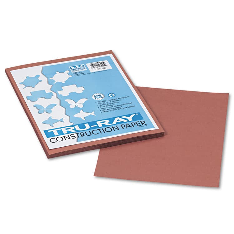 PACON CORPORATION Tru-Ray Construction Paper, 76 lb Text Weight, 9 x 12, Warm Brown, 50/Pack (PAC103025)