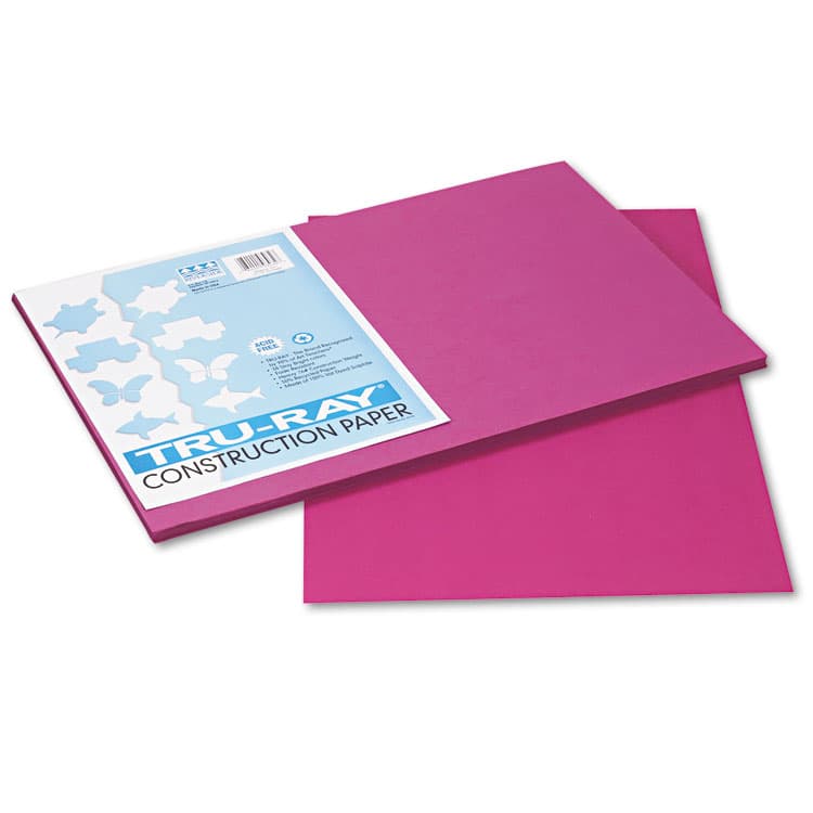 PACON CORPORATION Tru-Ray Construction Paper, 76 lb Text Weight, 12 x 18, Magenta, 50/Pack (PAC103032)