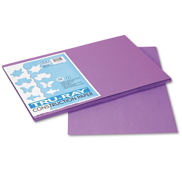 PACON CORPORATION Tru-Ray Construction Paper, 76 lb Text Weight, 12 x 18, Violet, 50/Pack (PAC103041)