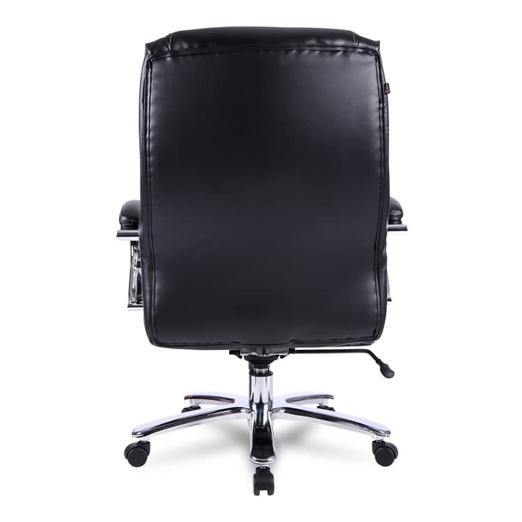 ALERA Alera Maxxis Series Big/Tall Bonded Leather Chair, Supports 500 lb, 19.7" to 25" Seat Height, Black Seat/Back, Chrome Base (ALEMS4419) thumbnail 3