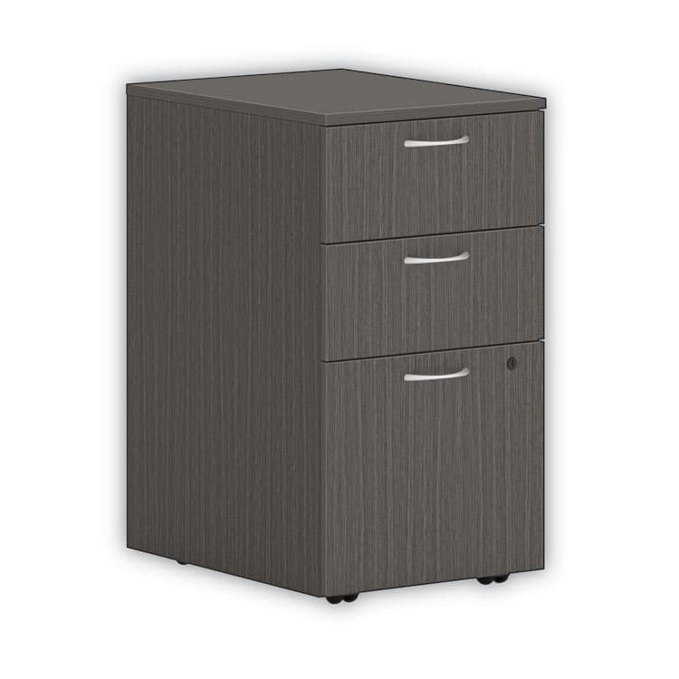 HON COMPANY Mod Mobile Pedestal, Left or Right, 3-Drawers: Box/Box/File, Legal/Letter, Slate Teak, 15" x 20" x 28" (HONPLPMBBFLS1)