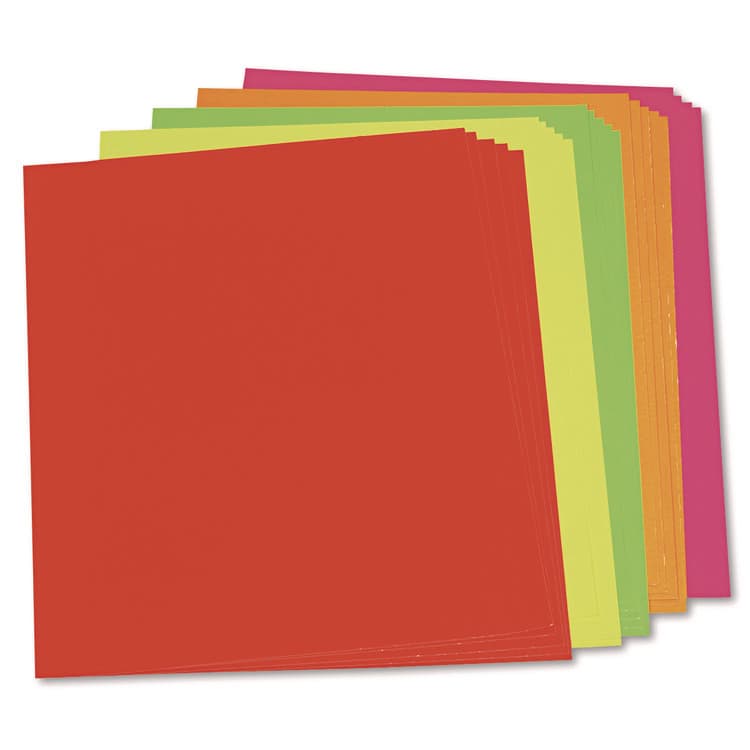PACON CORPORATION Neon Color Poster Board, 22 x 28, Lemon, Lime, Orange, Pink, Red, 25/Carton (PAC104234)
