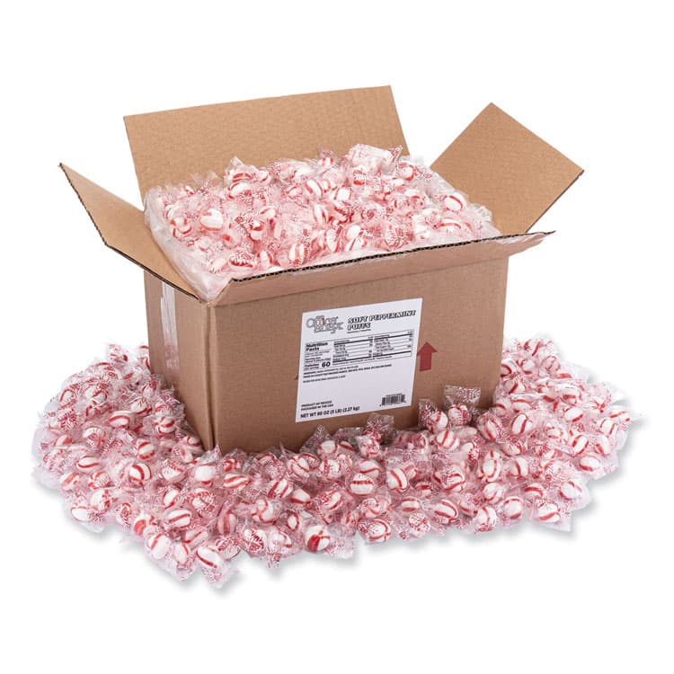 OFFICE SNAX, . Candy Assortments, Peppermint Puffs Candy, 5 lb Carton (OFX00661) thumbnail 2