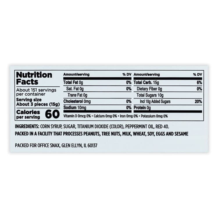 OFFICE SNAX, . Candy Assortments, Peppermint Candy, 5 lb Box (OFX00662) thumbnail 4