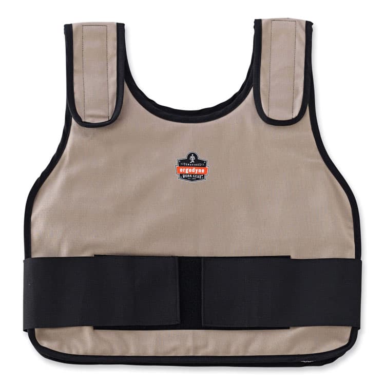 ERGODYNE CORPORATION Chill-Its 6235 Standard Phase Change Cooling Vest, Cotton, Small/Medium, Khaki (EGO12002)