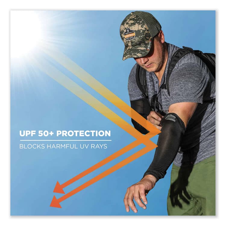 ERGODYNE CORPORATION Chill-Its 6690 Performance Knit Cooling Arm Sleeve, Polyester/Spandex, Medium, Blue, 2 Sleeves (EGO12183) thumbnail 4