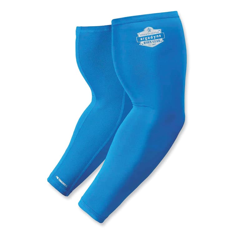 ERGODYNE CORPORATION Chill-Its 6690 Performance Knit Cooling Arm Sleeve, Polyester/Spandex, Large, Blue, 2 Sleeves (EGO12184)