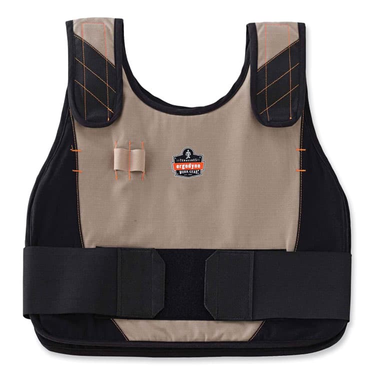 ERGODYNE CORPORATION Chill-Its 6225 Premium FR Phase Change Cooling Vest, Modacrylic Cotton, Small/Medium, Khaki (EGO12203) thumbnail 2