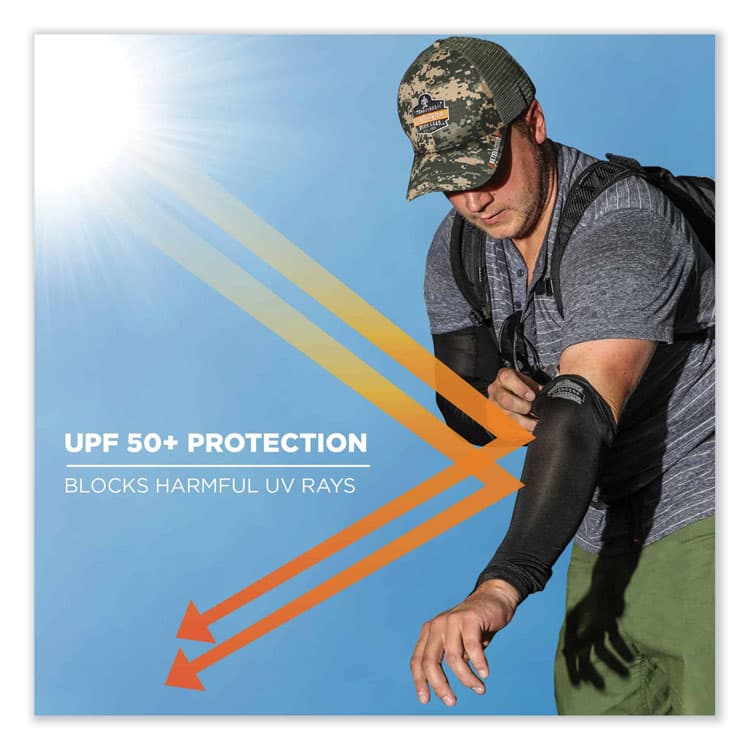 ERGODYNE CORPORATION Chill-Its 6690 Performance Knit Cooling Arm Sleeve, Polyester/Spandex, Large, Lime, 2 Sleeves (EGO12284) thumbnail 4