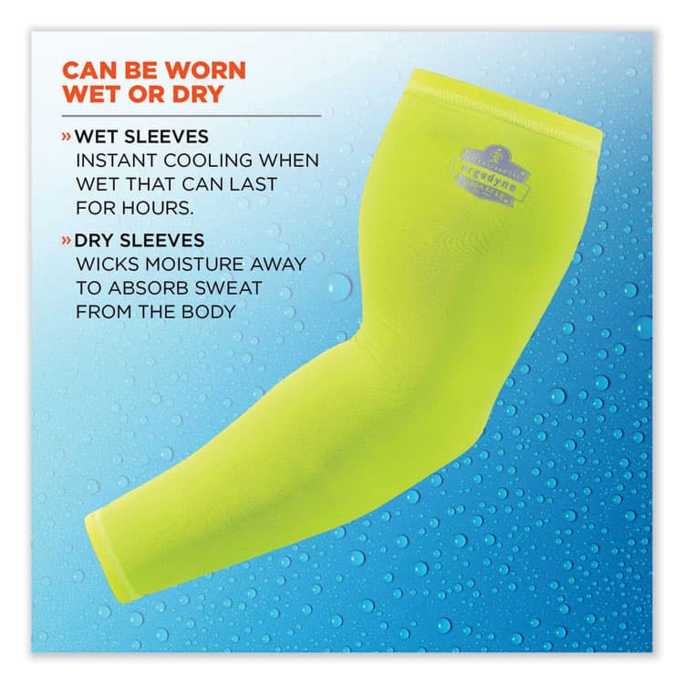 ERGODYNE CORPORATION Chill-Its 6690 Performance Knit Cooling Arm Sleeve, Polyester/Spandex, 2X-Large, Lime, 2 Sleeves (EGO12286) thumbnail 3