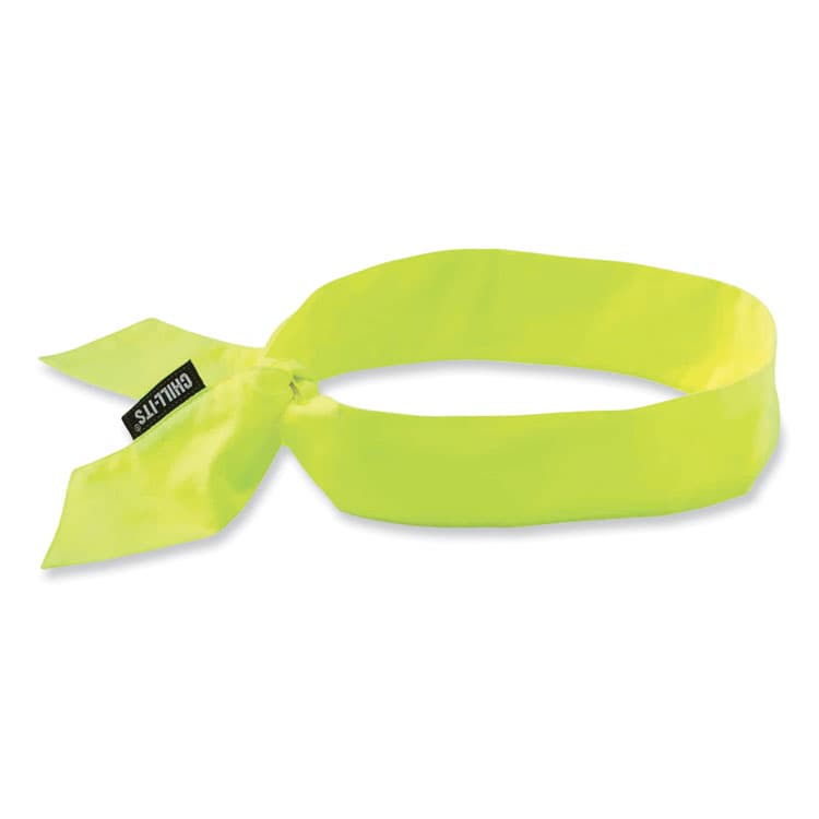 ERGODYNE CORPORATION Chill-Its 6700 Cooling Bandana Polymer Tie Headband, One Size Fits Most, Lime (EGO12301)