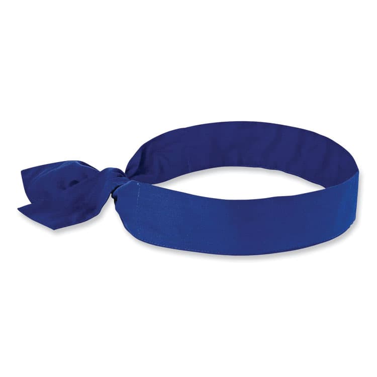 ERGODYNE CORPORATION Chill-Its 6700 Cooling Bandana Polymer Tie Headband, One Size Fits Most, Solid Blue (EGO12307)