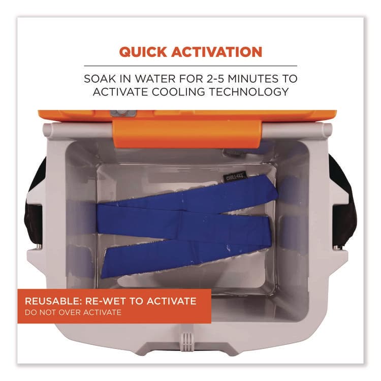 ERGODYNE CORPORATION Chill-Its 6700 Cooling Bandana Polymer Tie Headband, One Size Fits Most, Solid Blue (EGO12307) thumbnail 3