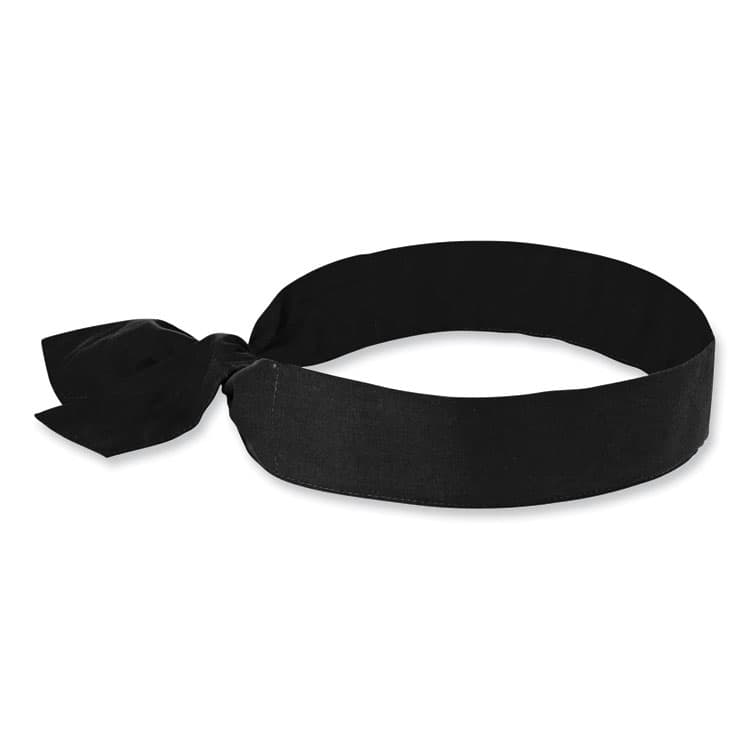 ERGODYNE CORPORATION Chill-Its 6700 Cooling Bandana Polymer Tie Headband, One Size Fits Most, Black (EGO12332)