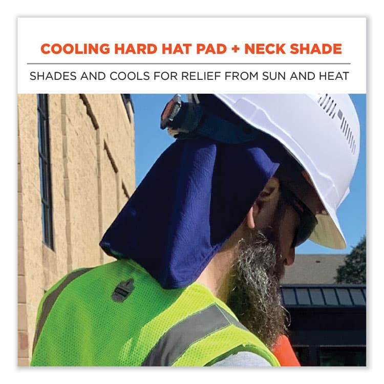ERGODYNE CORPORATION Chill-Its 6717 Cooling Hard Hat Pad and Neck Shade - Polymers, 12.5 x 9.75, Blue (EGO12336) thumbnail 2