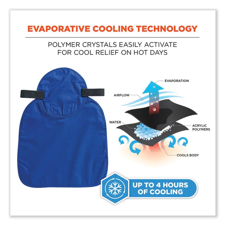ERGODYNE CORPORATION Chill-Its 6717 Cooling Hard Hat Pad and Neck Shade - Polymers, 12.5 x 9.75, Blue (EGO12336) thumbnail 3