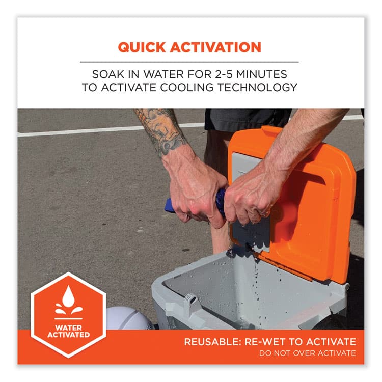 ERGODYNE CORPORATION Chill-Its 6717 Cooling Hard Hat Pad and Neck Shade - Polymers, 12.5 x 9.75, Blue (EGO12336) thumbnail 4