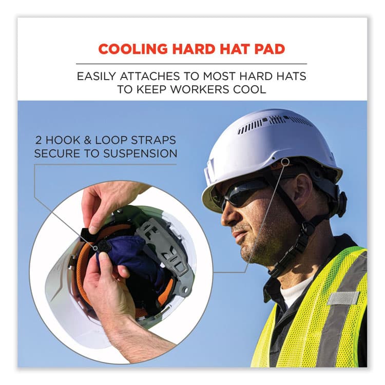 ERGODYNE CORPORATION Chill-Its 6715 Hard Hat Cooling Pad - Polymers, 7 x 6.5, Blue (EGO12337) thumbnail 2