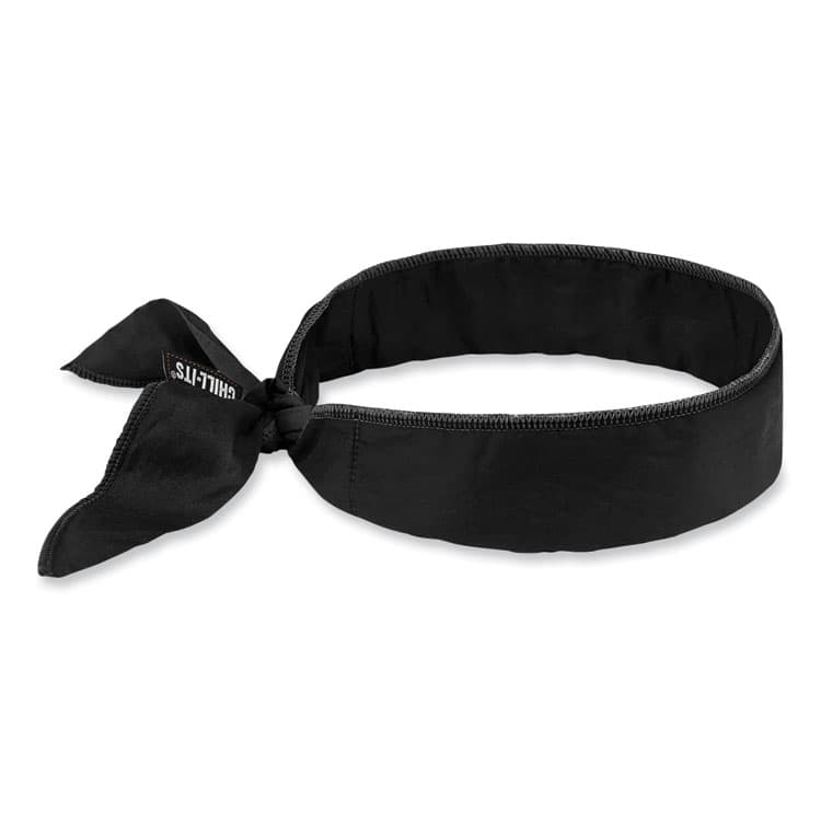 ERGODYNE CORPORATION Chill-Its 6702 Cooling Embedded Polymers Tie Bandana, One Size Fits Most, Black (EGO12396)