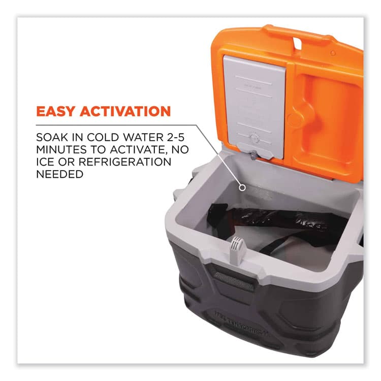 ERGODYNE CORPORATION Chill-Its 6702 Cooling Embedded Polymers Tie Bandana, One Size Fits Most, Black (EGO12396) thumbnail 4