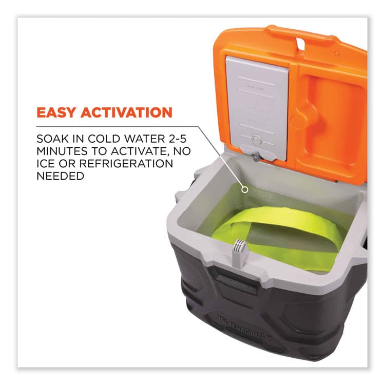 ERGODYNE CORPORATION Chill-Its 6702 Cooling Embedded Polymers Tie Bandana, One Size Fits Most, Lime (EGO12397) thumbnail 4