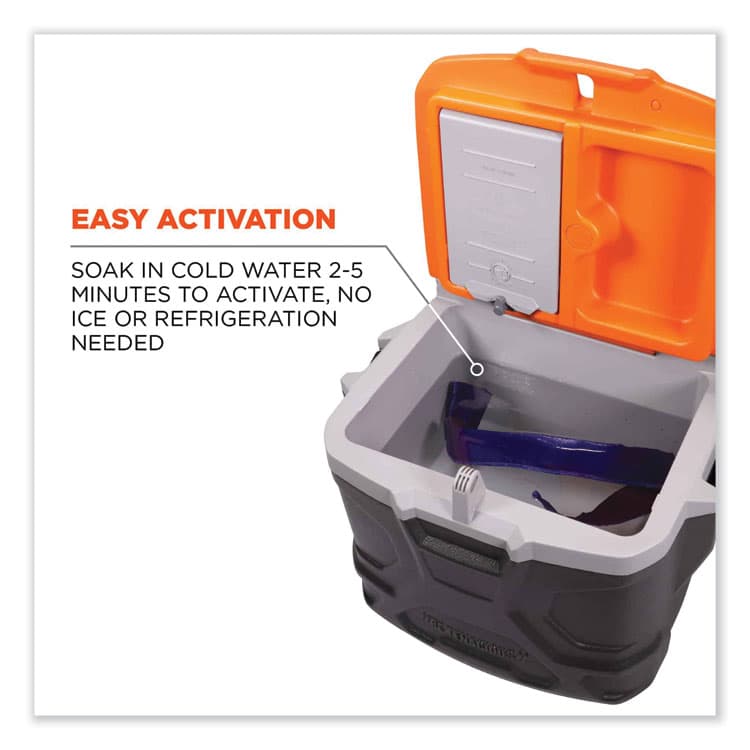 ERGODYNE CORPORATION Chill-Its 6702 Cooling Embedded Polymers Tie Bandana, One Size Fits Most, Solid Blue (EGO12399) thumbnail 4