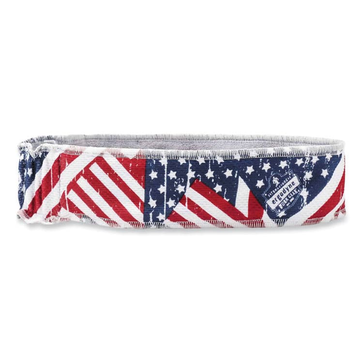 ERGODYNE CORPORATION Chill-Its 6605 High-Performance Cotton Terry Cloth Sweatband, One Size Fits Most, Stars and Stripes (EGO12421)