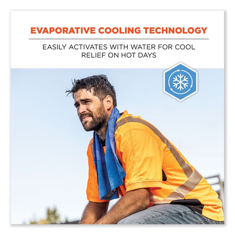 ERGODYNE CORPORATION Chill-Its 6604 Multipurpose Cleaning Cooling Towel, 35 x 8, One Size Fit Most, Microfiber/PVA, Blue (EGO12490) thumbnail 2