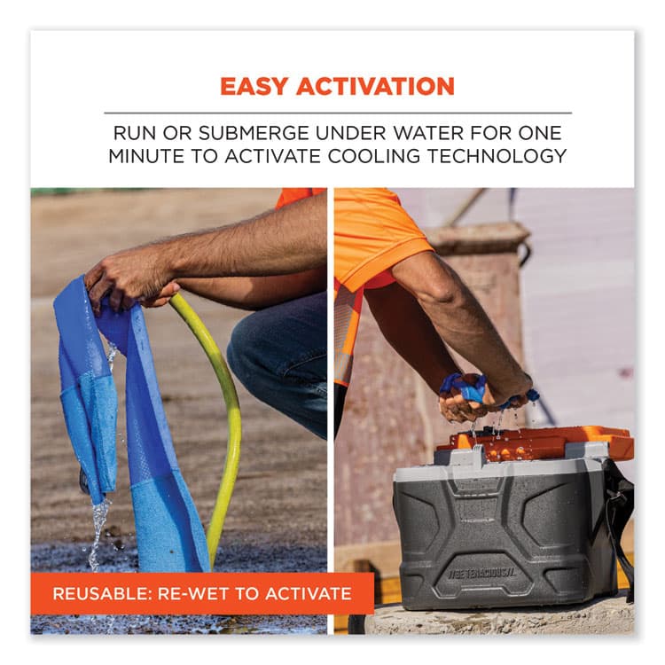 ERGODYNE CORPORATION Chill-Its 6604 Multipurpose Cleaning Cooling Towel, 35 x 8, One Size Fit Most, Microfiber/PVA, Blue (EGO12490) thumbnail 4