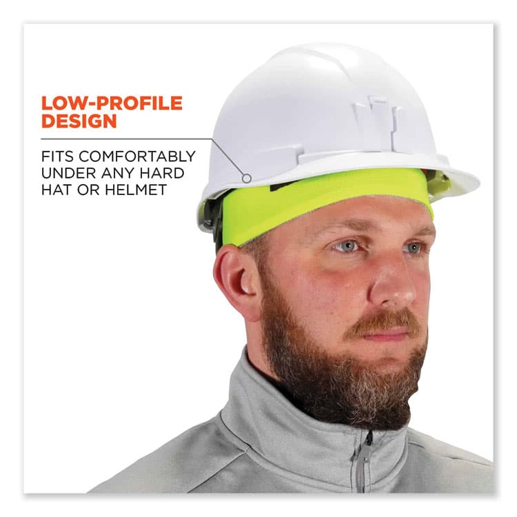 ERGODYNE CORPORATION Chill-Its 6630 High-Performance Terry Cloth Skull Cap, Polyester, One Size Fits Most, Lime (EGO12505) thumbnail 4