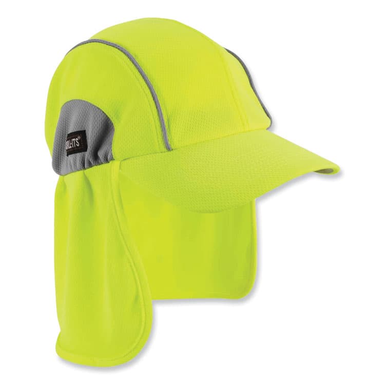 ERGODYNE CORPORATION Chill-Its 6650 High-Performance Hat Plus Neck Shade, Polyester, One Size Fits Most, Lime (EGO12520)