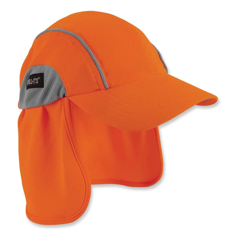 ERGODYNE CORPORATION Chill-Its 6650 High-Performance Hat Plus Neck Shade, Polyester, One Size Fits Most, Orange (EGO12521)