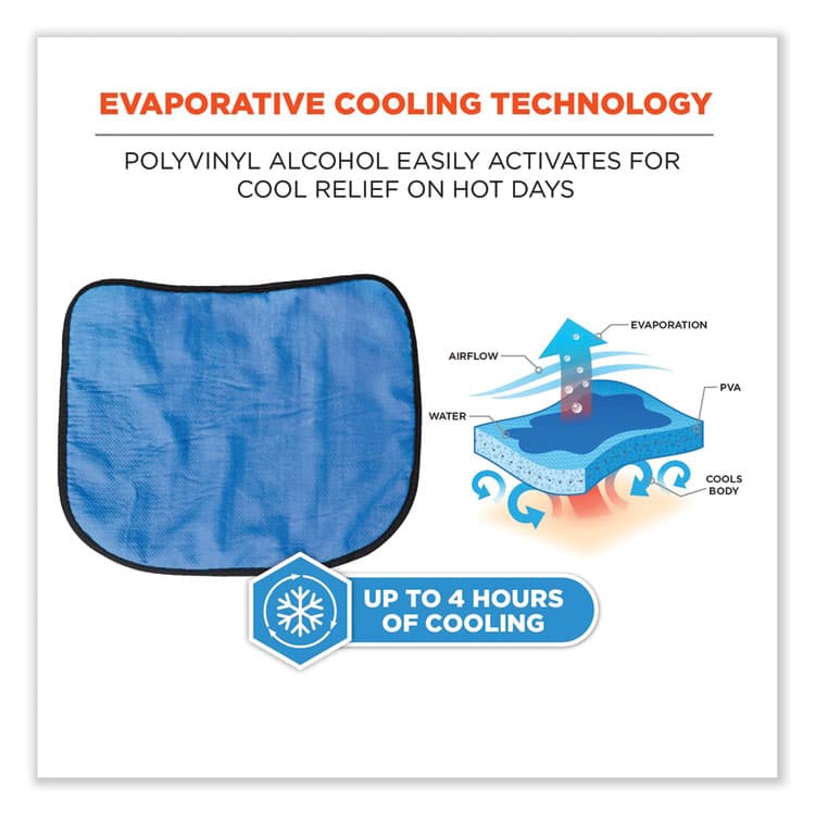 ERGODYNE CORPORATION Chill-Its 6670CT Cooling Hard Hat Neck Shade - PVA, 14.75 x 10.5, Lime (EGO12523) thumbnail 3