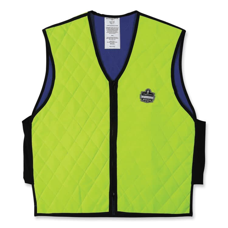 ERGODYNE CORPORATION Chill-Its 6665 Embedded Polymer Cooling Vest with Zipper, Nylon/Polymer, Medium, Lime (EGO12533)