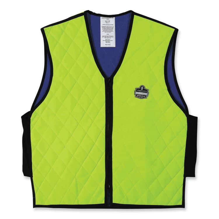 ERGODYNE CORPORATION Chill-Its 6665 Embedded Polymer Cooling Vest with Zipper, Nylon/Polymer, 2X-Large, Lime (EGO12536)