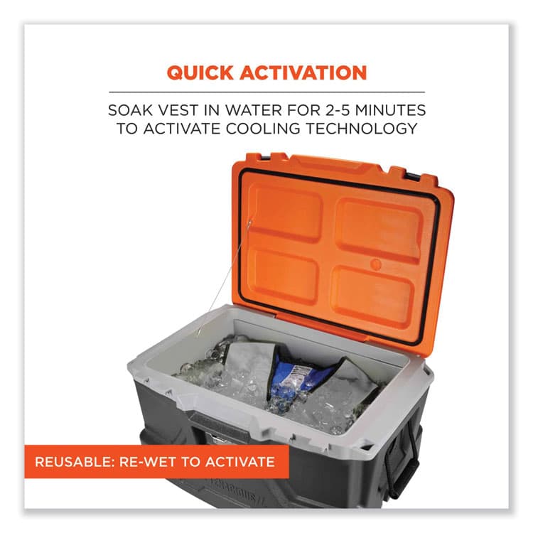 ERGODYNE CORPORATION Chill-Its 6665 Embedded Polymer Cooling Vest with Zipper, Nylon/Polymer, Medium, Gray (EGO12543) thumbnail 3