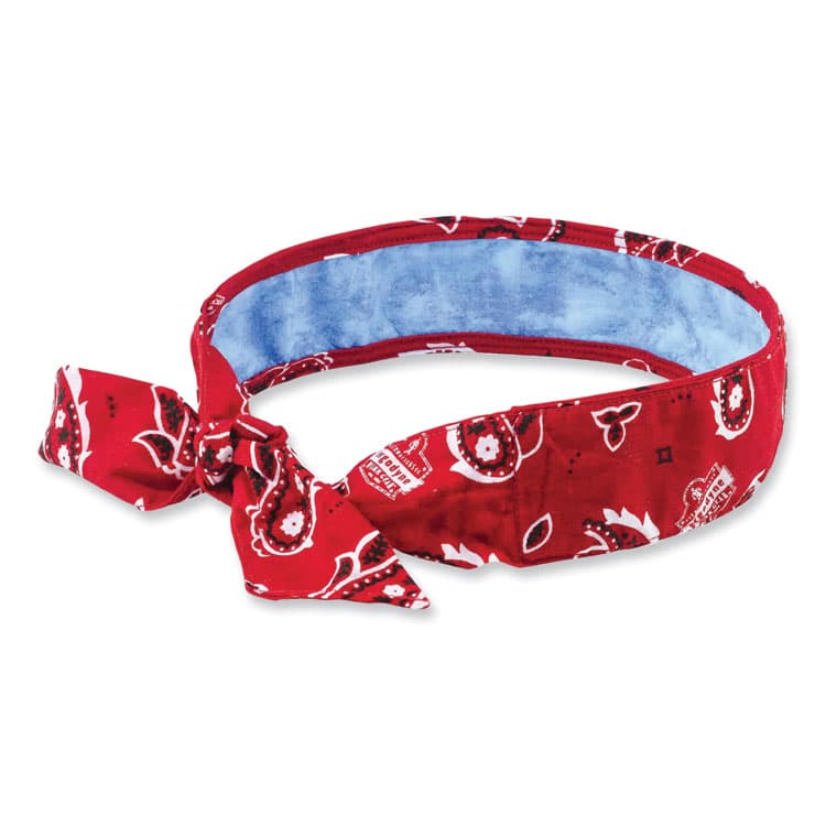 ERGODYNE CORPORATION Chill-Its 6700CT Cooling Bandana PVA Tie Headband, One Size Fits Most, Red Western (EGO12563)