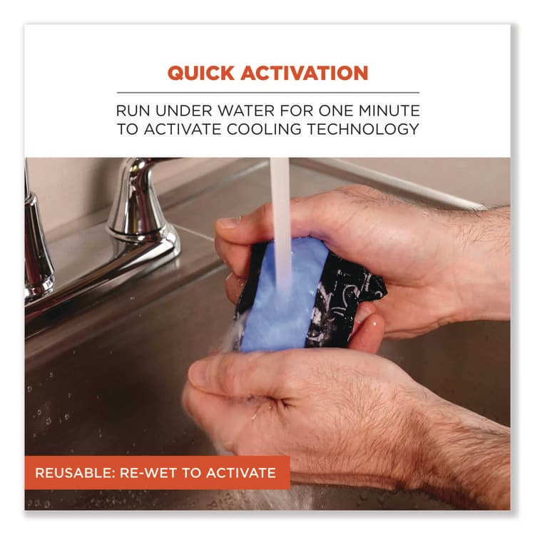 ERGODYNE CORPORATION Chill-Its 6700CT Cooling Bandana PVA Tie Headband, One Size Fits Most, Navy Western (EGO12564) thumbnail 3