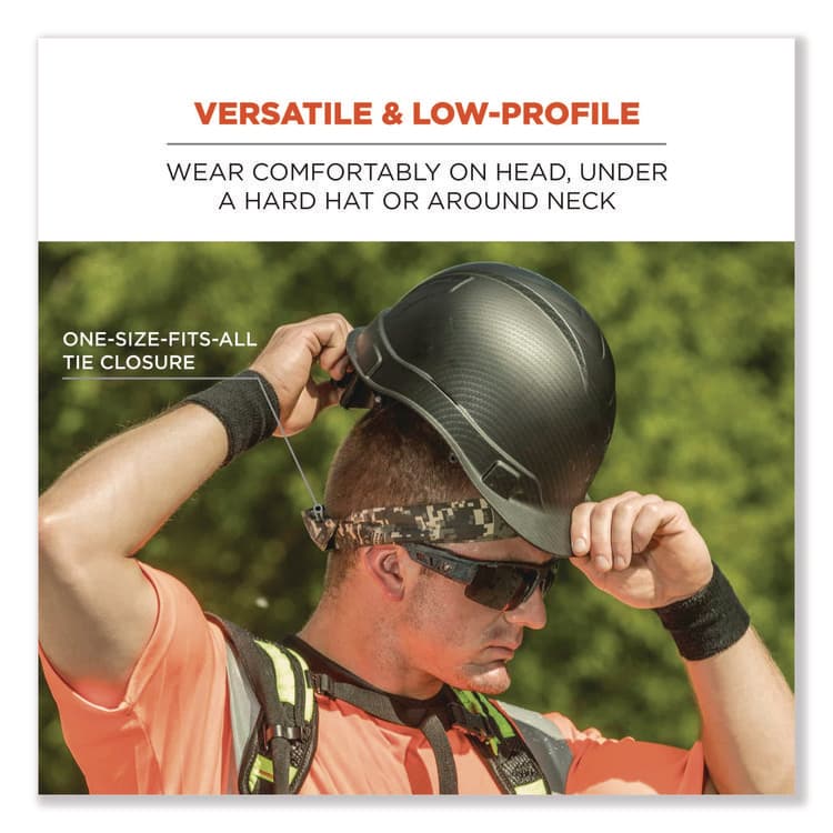 ERGODYNE CORPORATION Chill-Its 6700CT Cooling Bandana PVA Tie Headband, One Size Fits Most, Navy Western (EGO12564) thumbnail 4