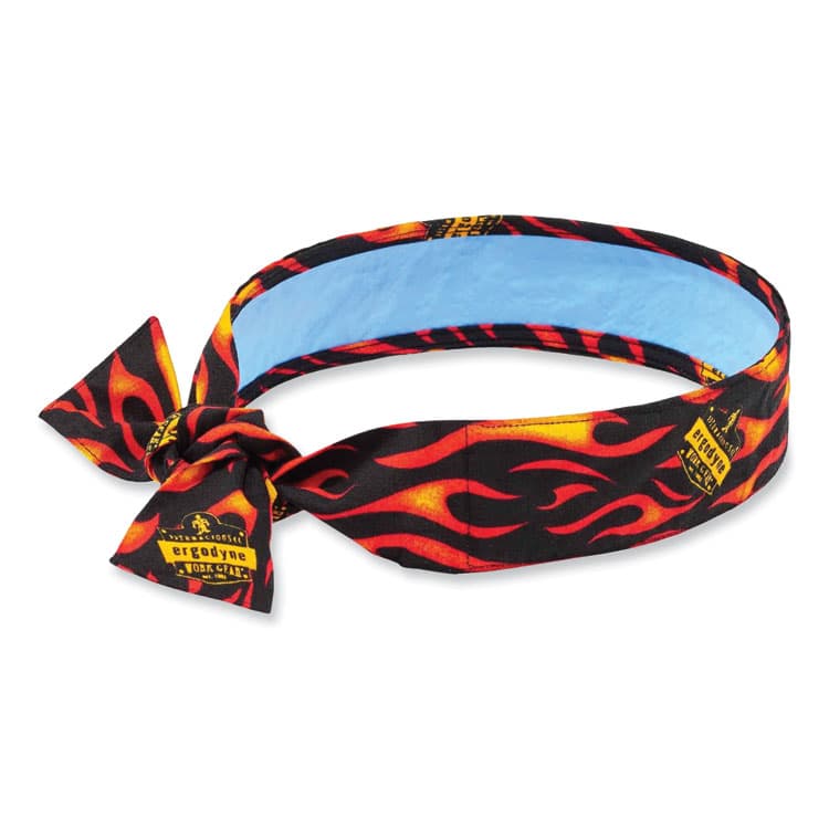 ERGODYNE CORPORATION Chill-Its 6700CT Cooling Bandana PVA Tie Headband, One Size Fits Most, Flames (EGO12568)