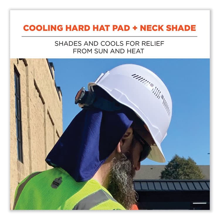 ERGODYNE CORPORATION Chill-Its 6717CT Cooling Hard Hat Pad and Neck Shade - PVA, 12.5 x 9.75, Blue (EGO12596) thumbnail 2